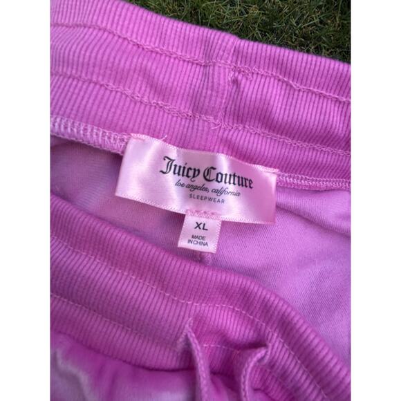 Juicy Couture OG Big Bling Velour Track Pants Rhinestone Logo Pink Size XL - Picture 10 of 10